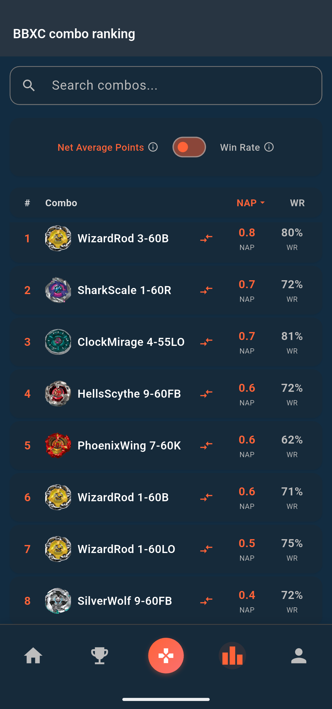 BBX Companion match tracking screen